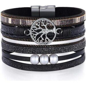 Inspirational Tree of Life Leather Wrap Bracelets for Women, Birthday
